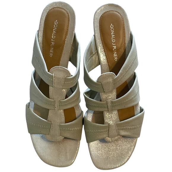 Donald J. Pliner HAIA Open Toe Sandals Womens Size 10 Mint Green Silver Metallic - Picture 4 of 9